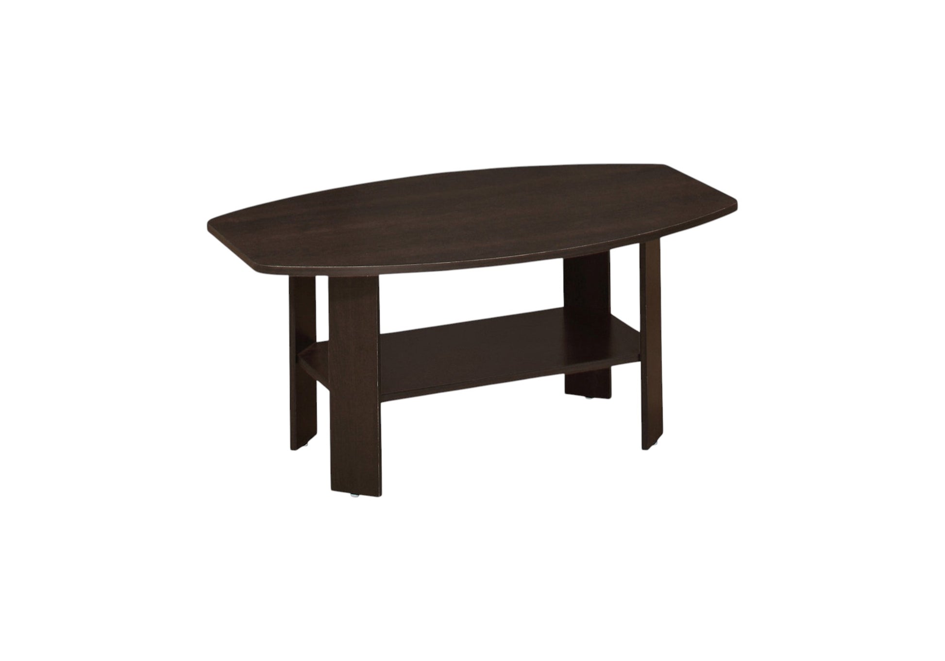 Set of Three 36" Brown Coffee Table With Shelf-Coffee Tables-DECOROLALA