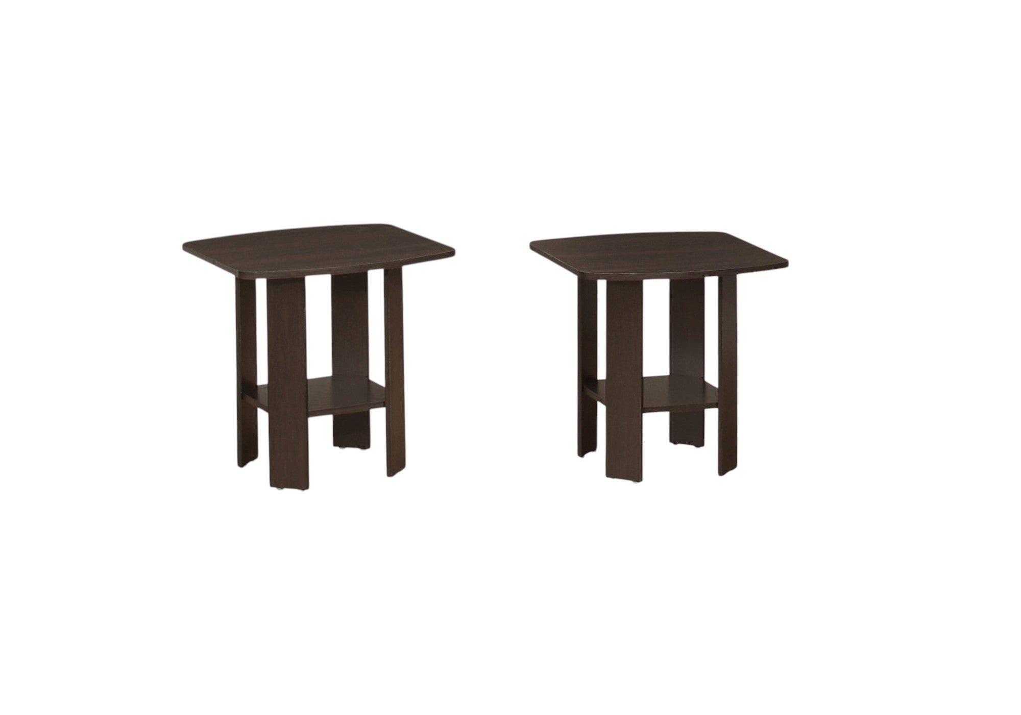 Set of Three 36" Brown Coffee Table With Shelf-Coffee Tables-DECOROLALA