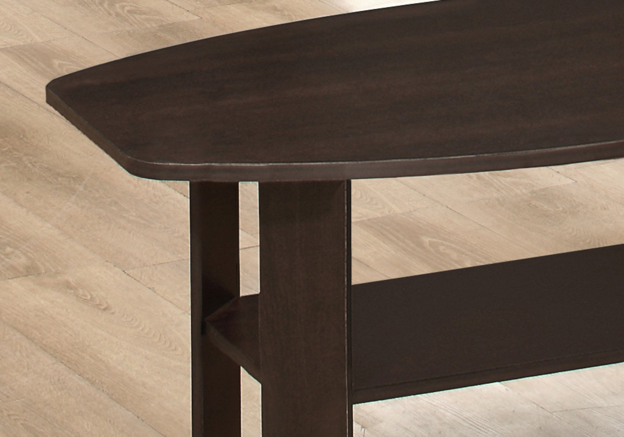 Set of Three 36" Brown Coffee Table With Shelf-Coffee Tables-DECOROLALA