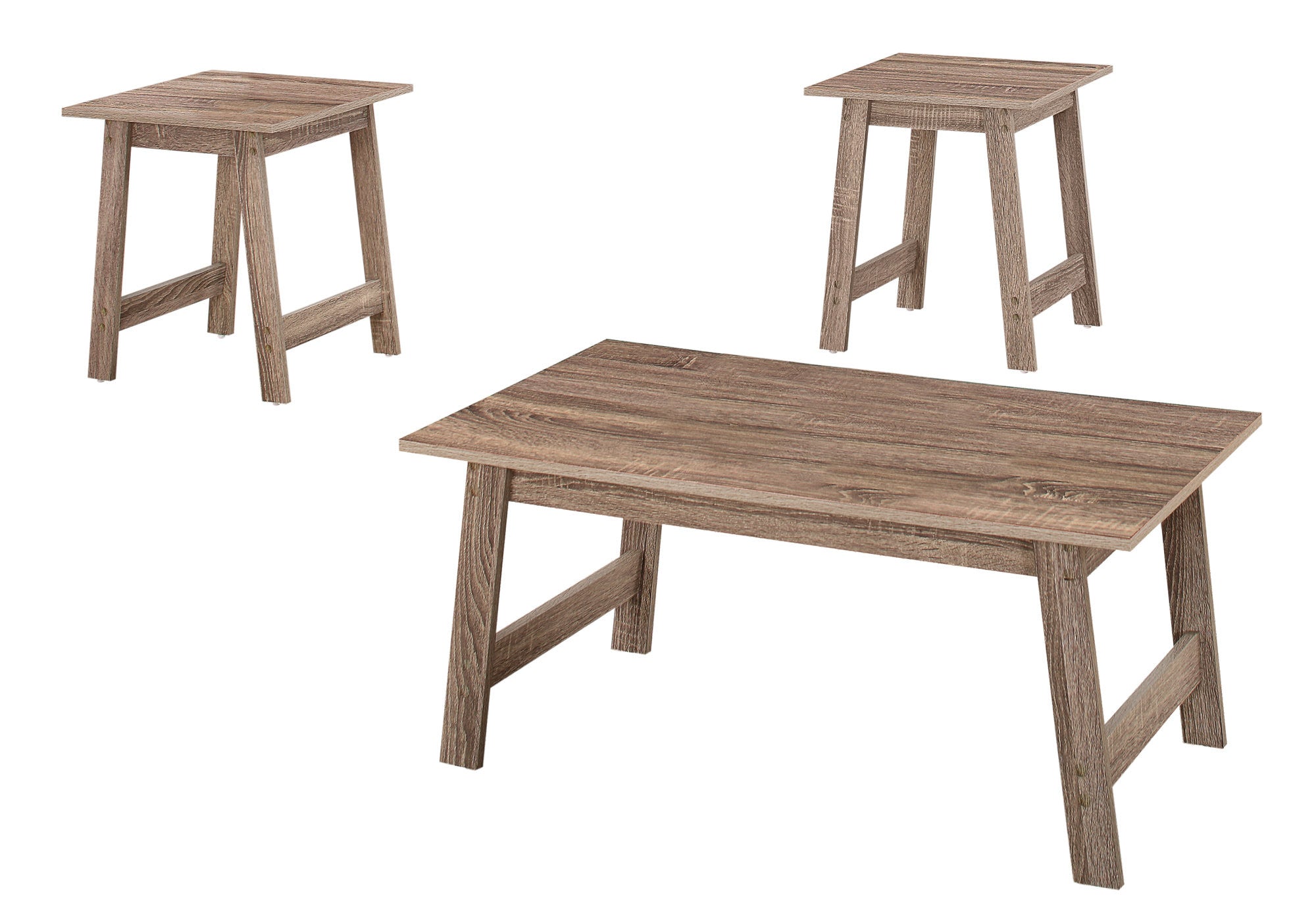 Set of Three 36" Taupe Coffee Table-Coffee Tables-DECOROLALA