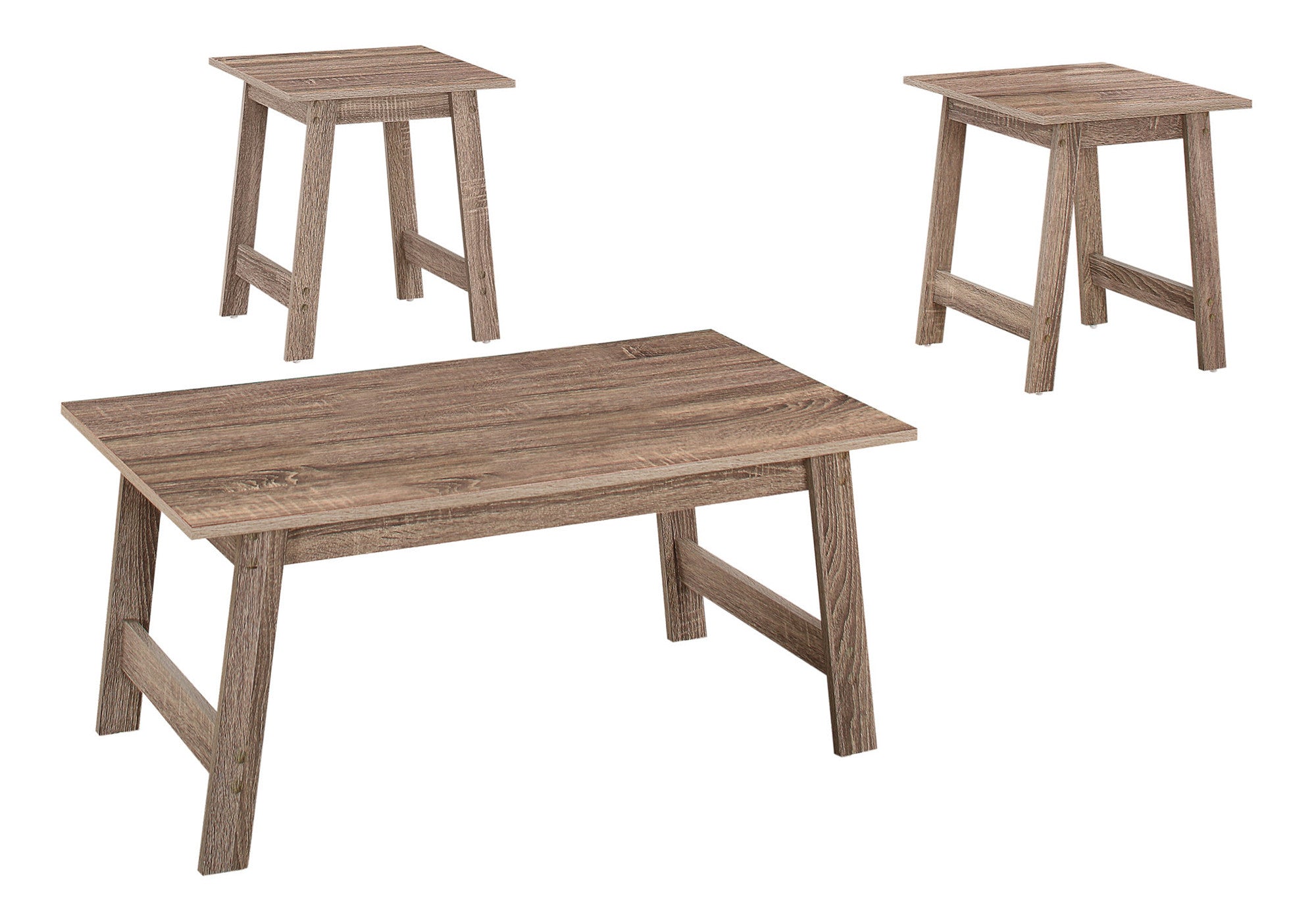 Set of Three 36" Taupe Coffee Table-Coffee Tables-DECOROLALA