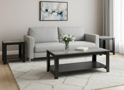 Set of Three 42" Gray And Black Coffee Table With Shelf-Coffee Tables-DECOROLALA