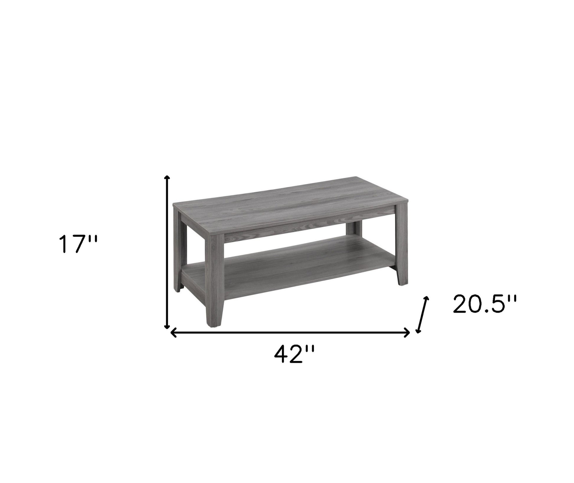 Set of Three 42" Gray Coffee Table With Shelf-Coffee Tables-DECOROLALA