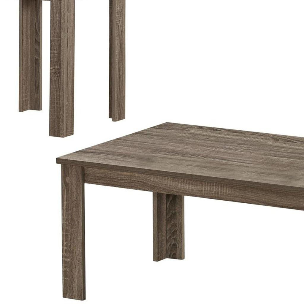 Set of Three 44" Taupe Coffee Table-Coffee Tables-DECOROLALA
