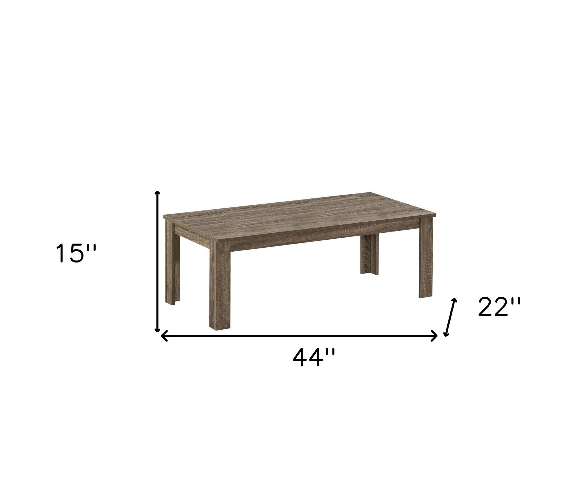 Set of Three 44" Taupe Coffee Table-Coffee Tables-DECOROLALA