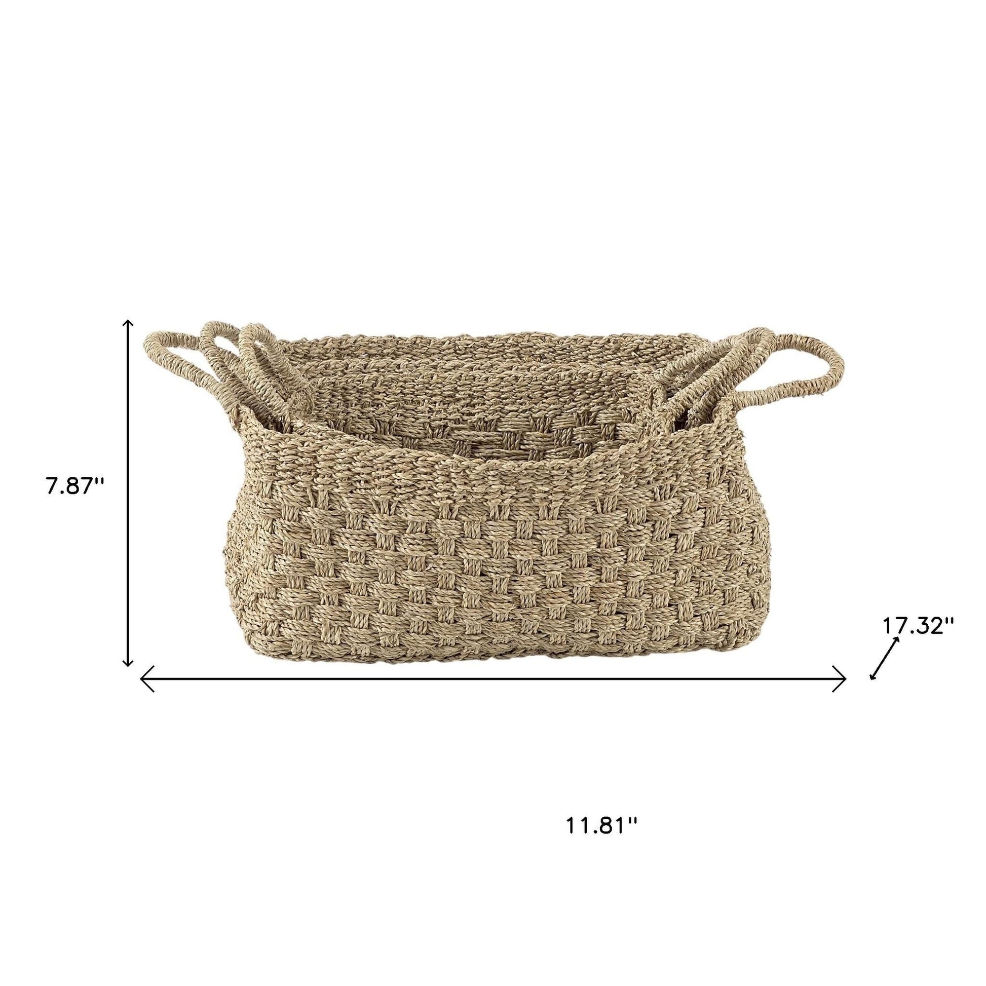 Set of Three Natural Wicker Basket-Organizers-DECOROLALA