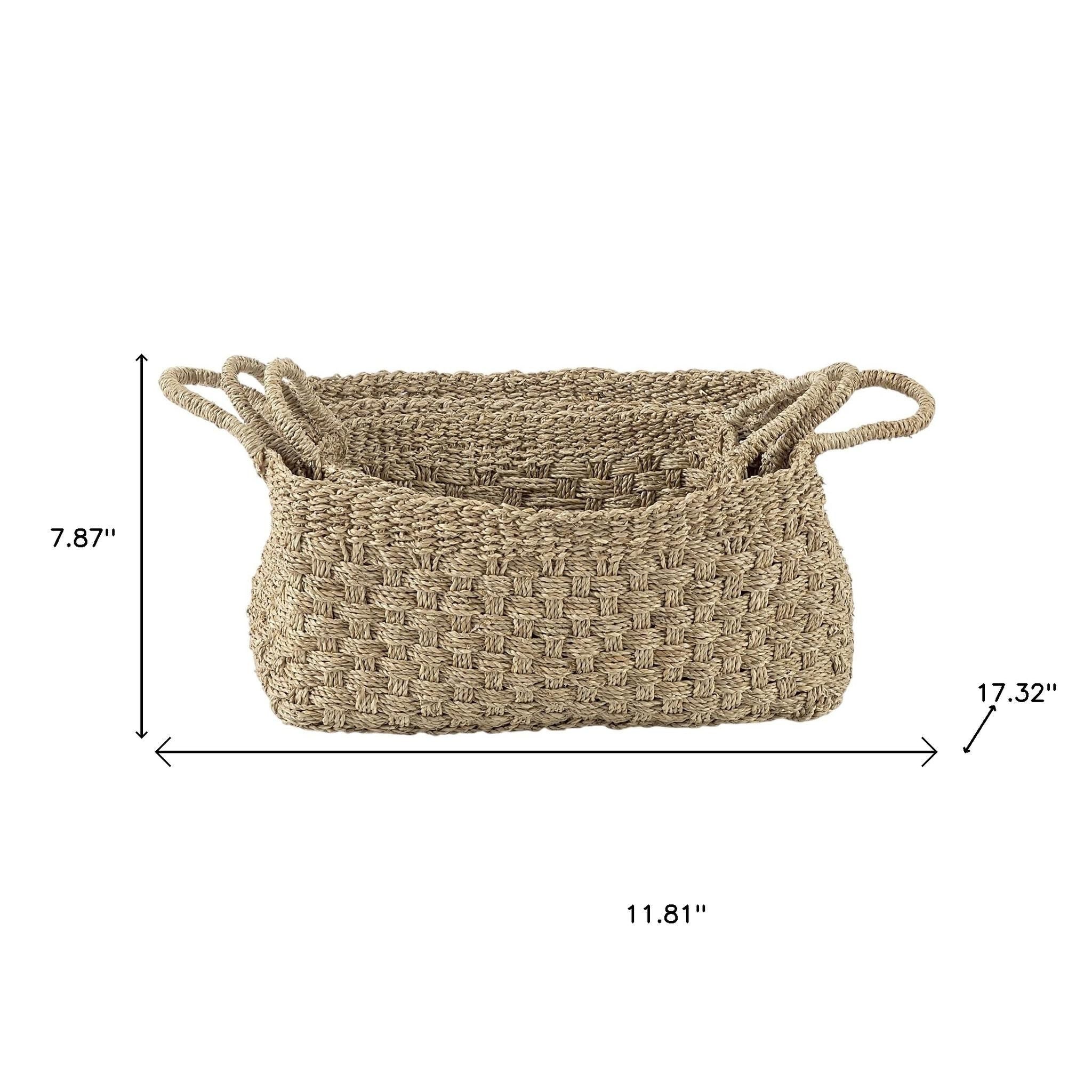 Set of Three Natural Wicker Basket-Organizers-DECOROLALA