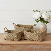 Set of Three Natural Wicker Basket-Organizers-DECOROLALA