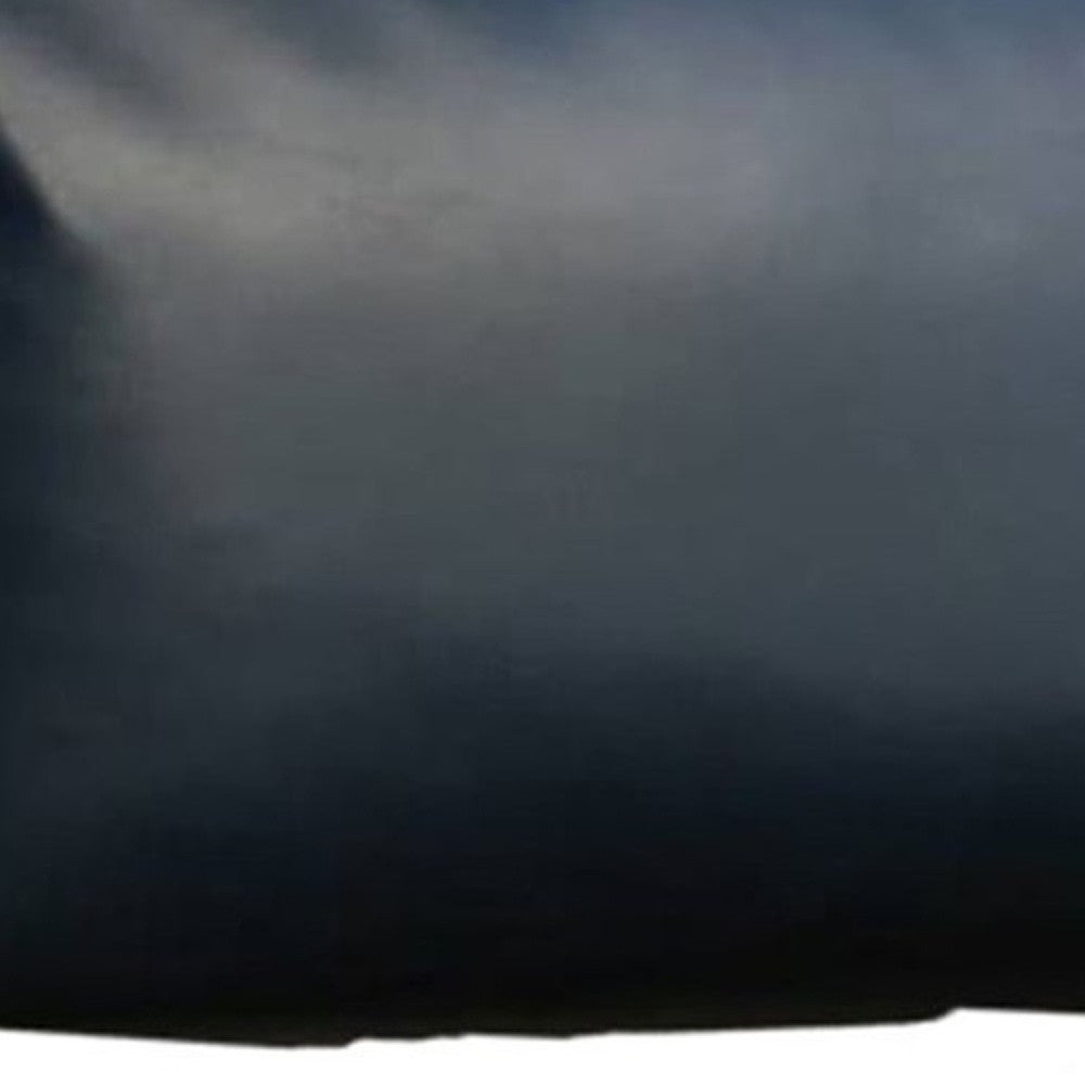 Set of Two 10" X 12" Navy Blue Faux Leather Lumbar Throw Pillow-Accent Throw Pillows-DECOROLALA