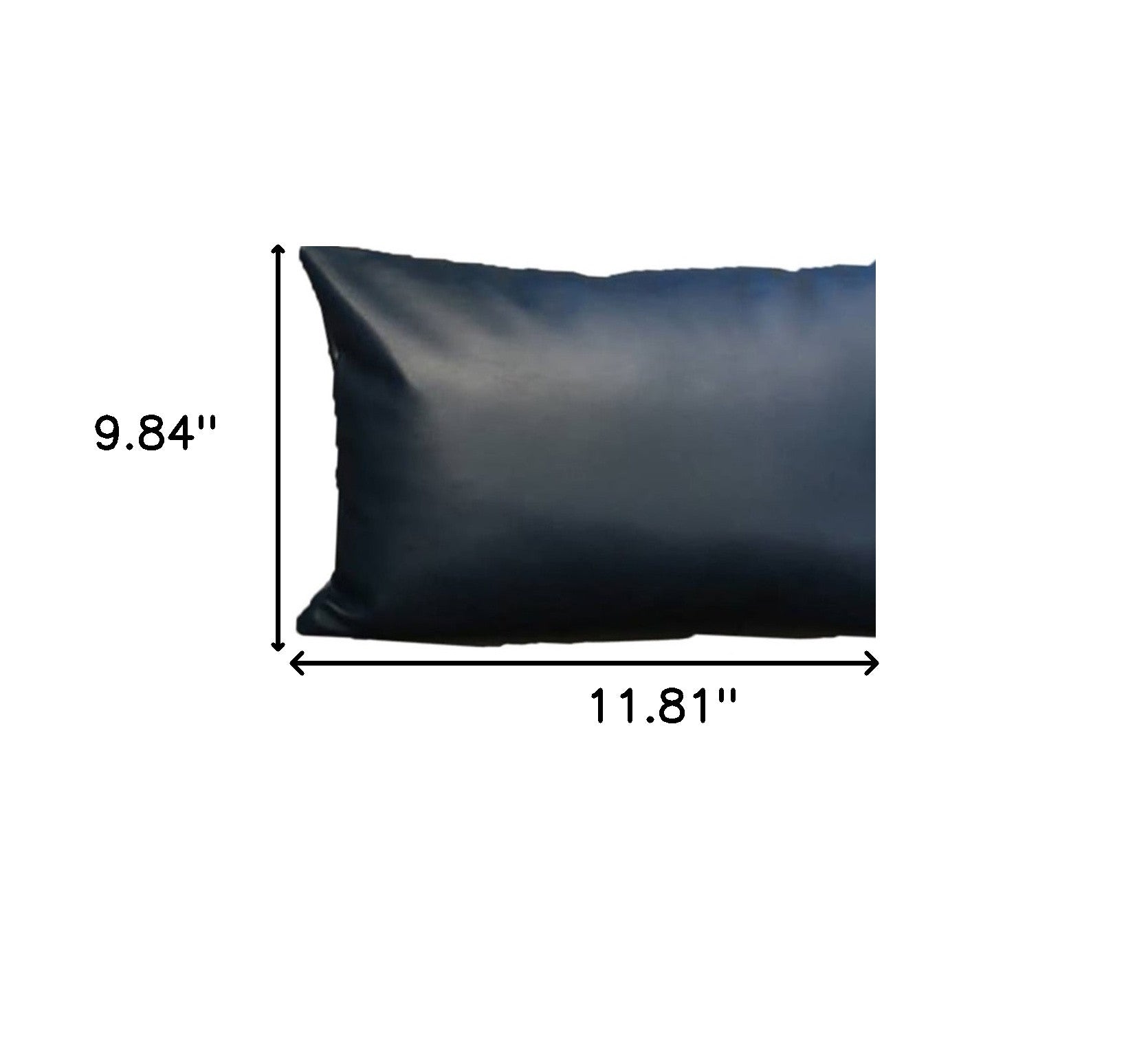 Set of Two 10" X 12" Navy Blue Faux Leather Lumbar Throw Pillow-Accent Throw Pillows-DECOROLALA