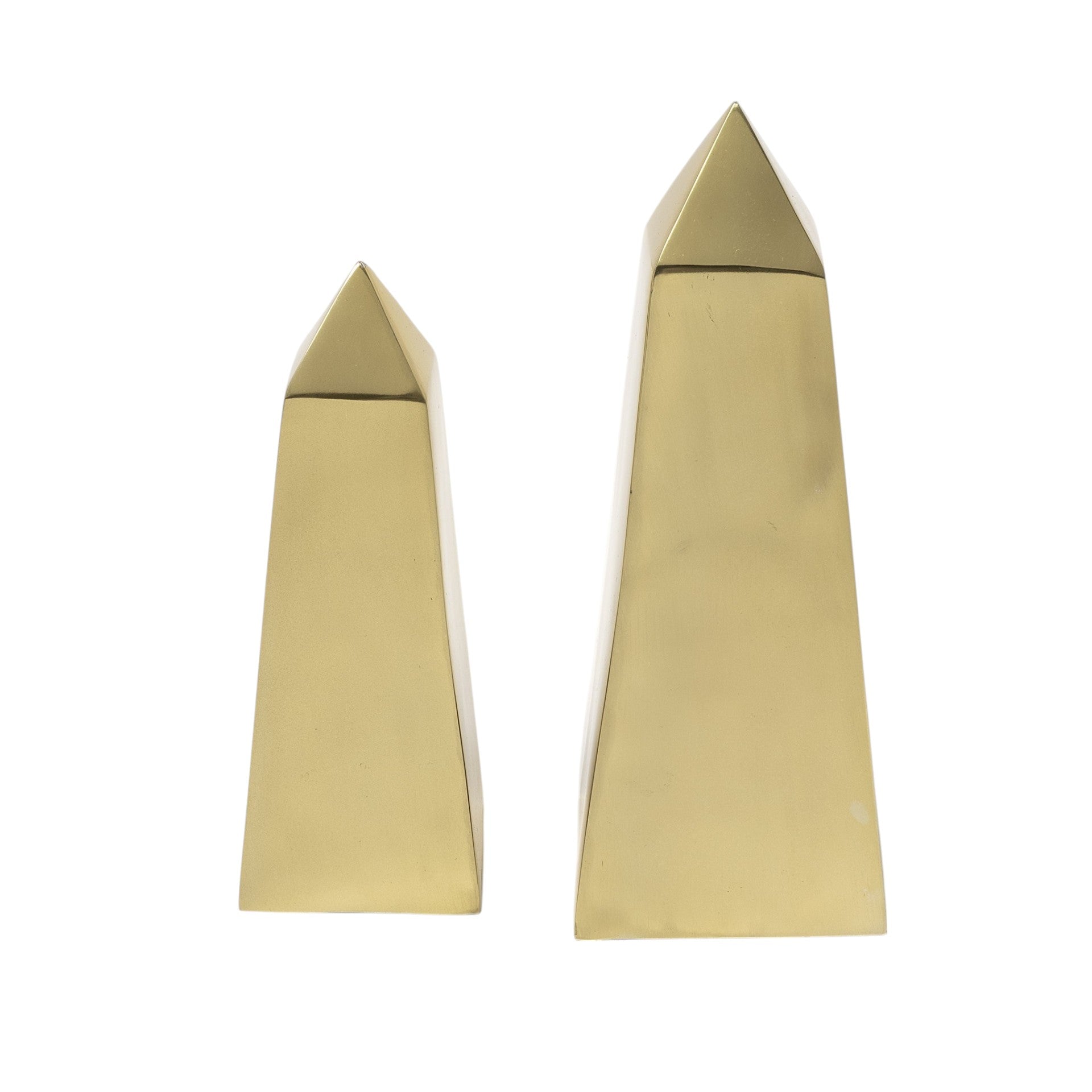 Set of Two 11" Gold Metal Tabletop Sculpture-Sculptures-DECOROLALA