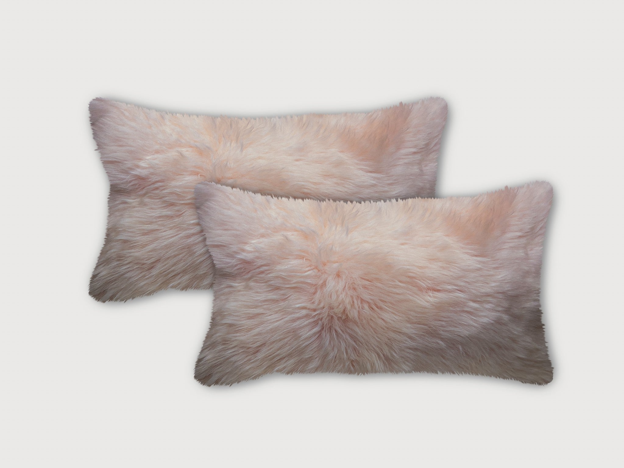 Set of Two 12" X 20" Blush Cowhide Throw Pillow-Accent Throw Pillows-DECOROLALA