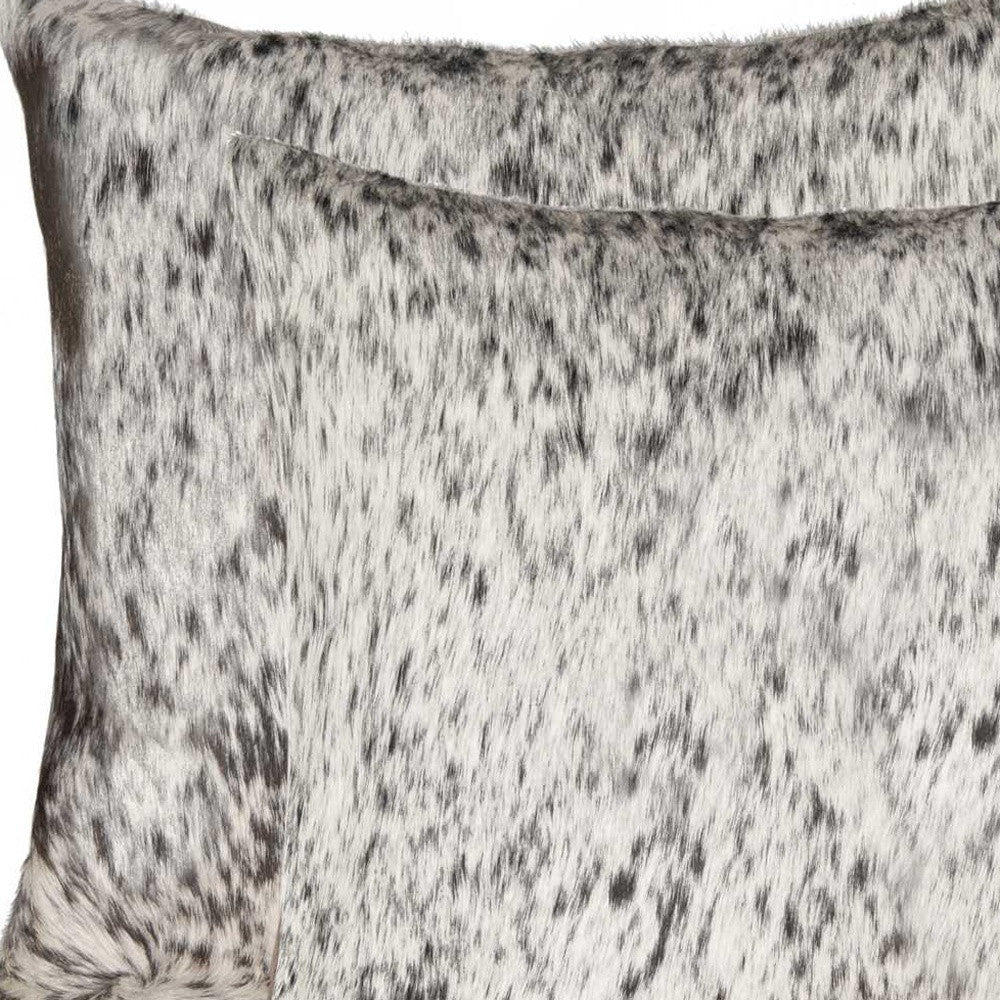 Set of Two 18" Brown and White Cowhide Throw Pillow-Accent Throw Pillows-DECOROLALA