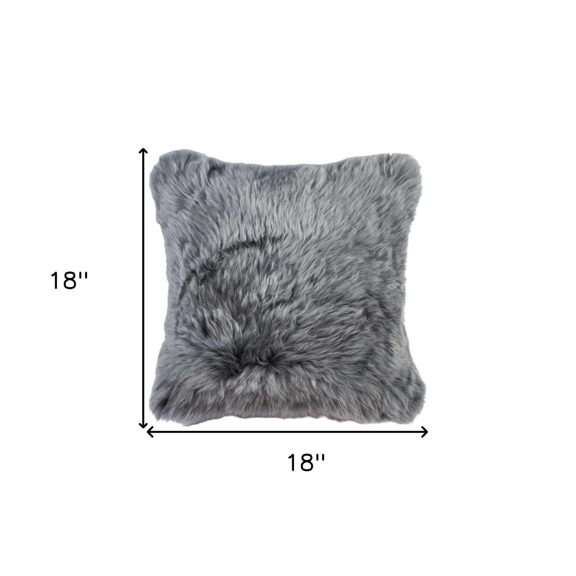 Set of Two 18" Gray Cowhide Throw Pillows-Accent Throw Pillows-DECOROLALA