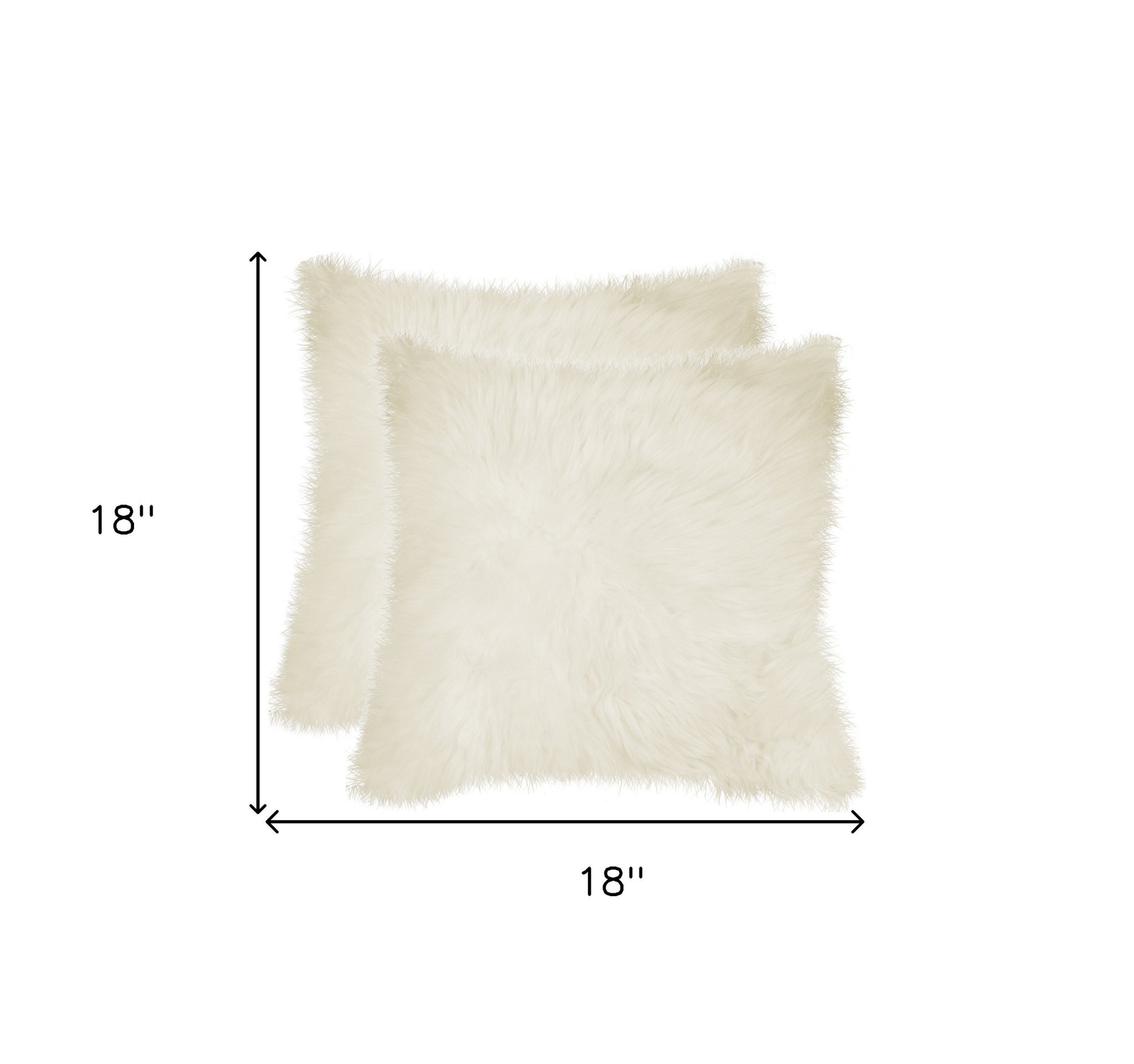 Set of Two 18" Natural Sheepskin Throw Pillows-Accent Throw Pillows-DECOROLALA