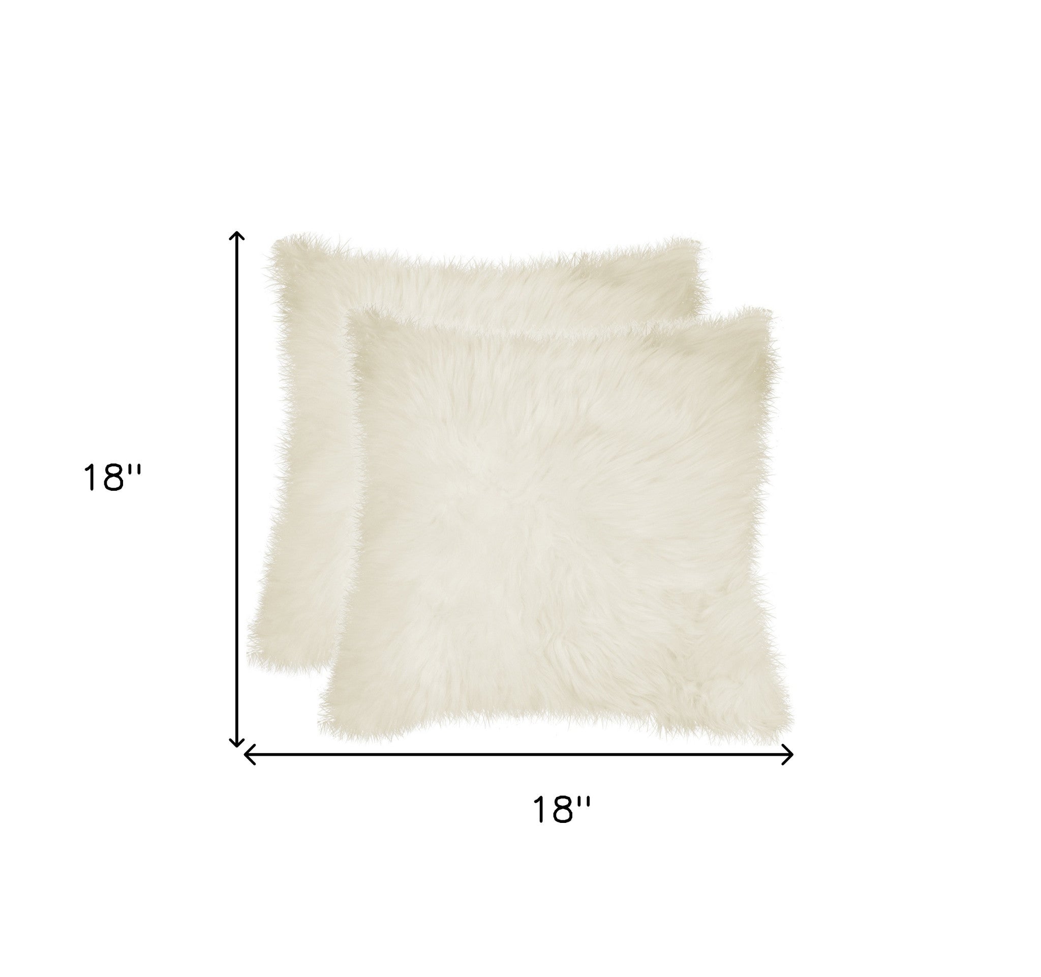 Set of Two 18" Natural Sheepskin Throw Pillows-Accent Throw Pillows-DECOROLALA