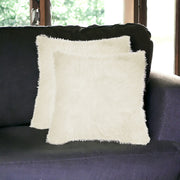 Set of Two 18" Natural Sheepskin Throw Pillows-Accent Throw Pillows-DECOROLALA