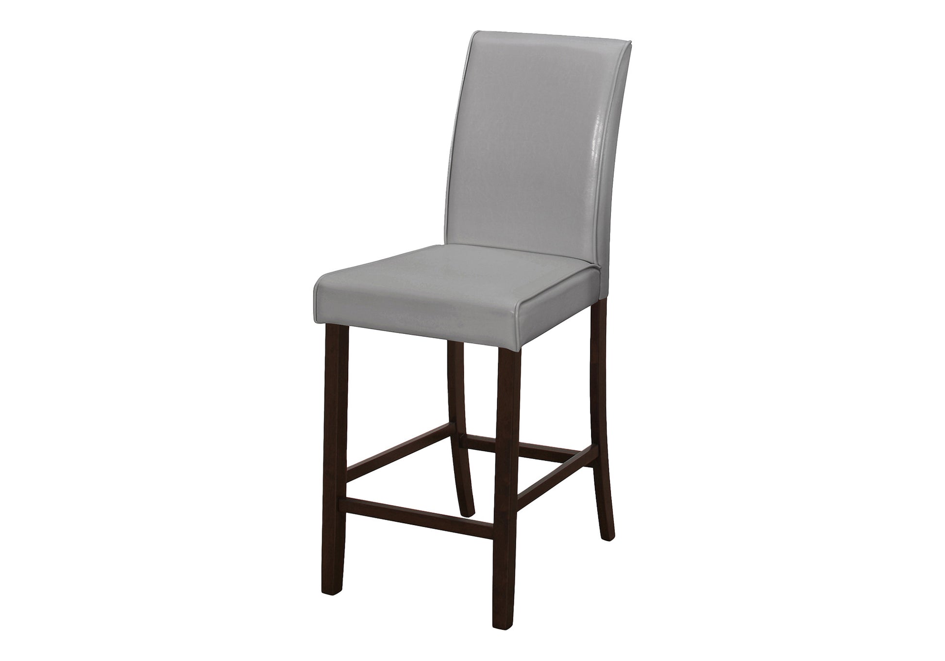 Set of Two 25 " Gray And Brown Solid Wood Counter Height Bar Chairs-Bar Chairs-DECOROLALA