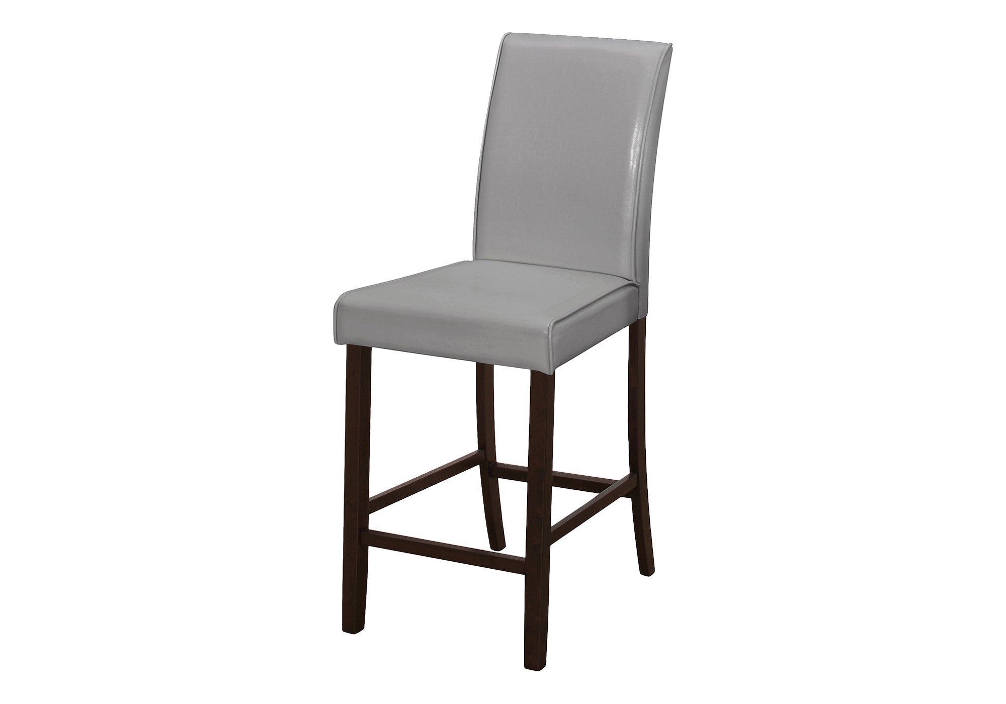 Set of Two 25 " Gray And Brown Solid Wood Counter Height Bar Chairs-Bar Chairs-DECOROLALA