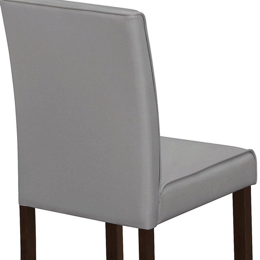 Set of Two 25 " Gray And Brown Solid Wood Counter Height Bar Chairs-Bar Chairs-DECOROLALA