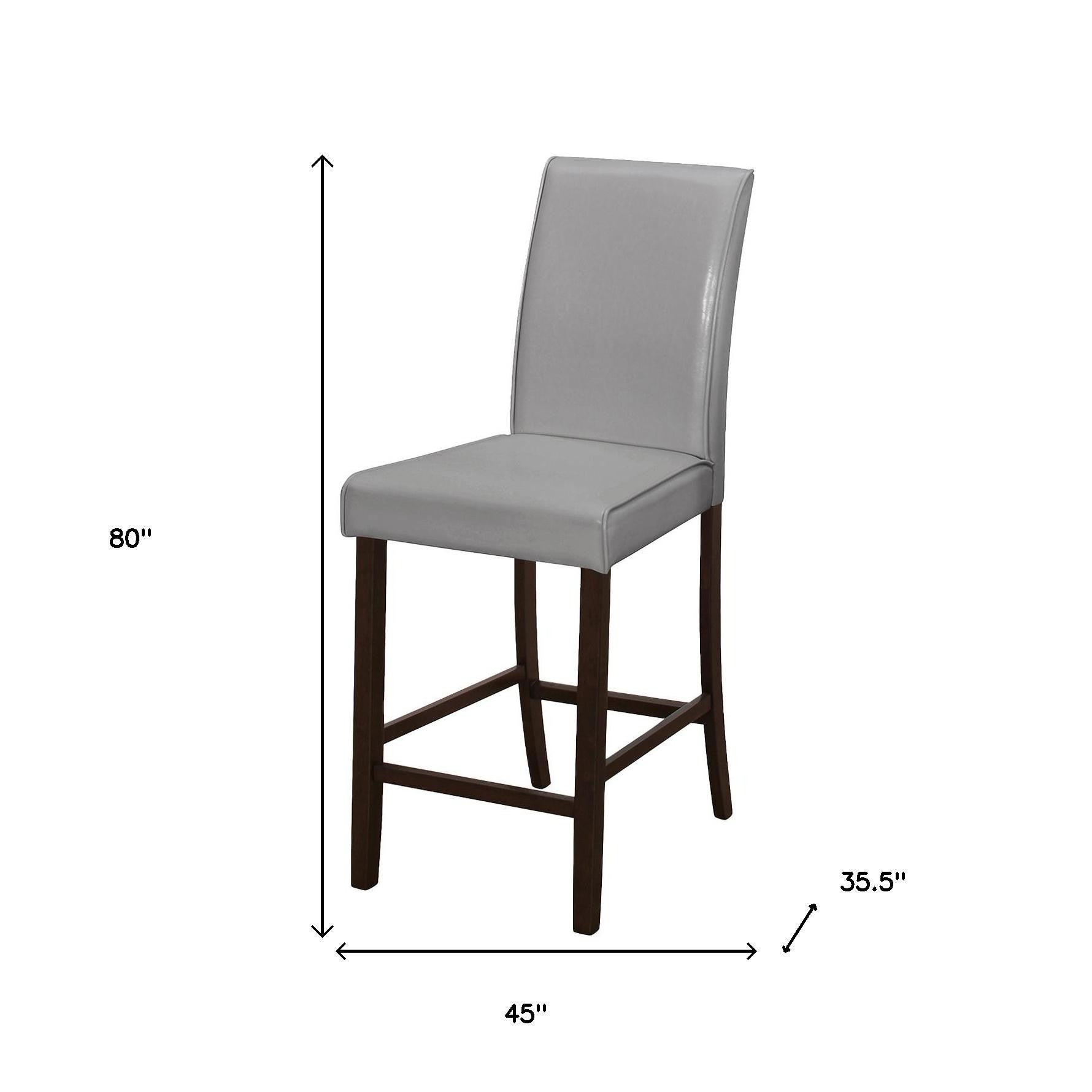 Set of Two 25 " Gray And Brown Solid Wood Counter Height Bar Chairs-Bar Chairs-DECOROLALA
