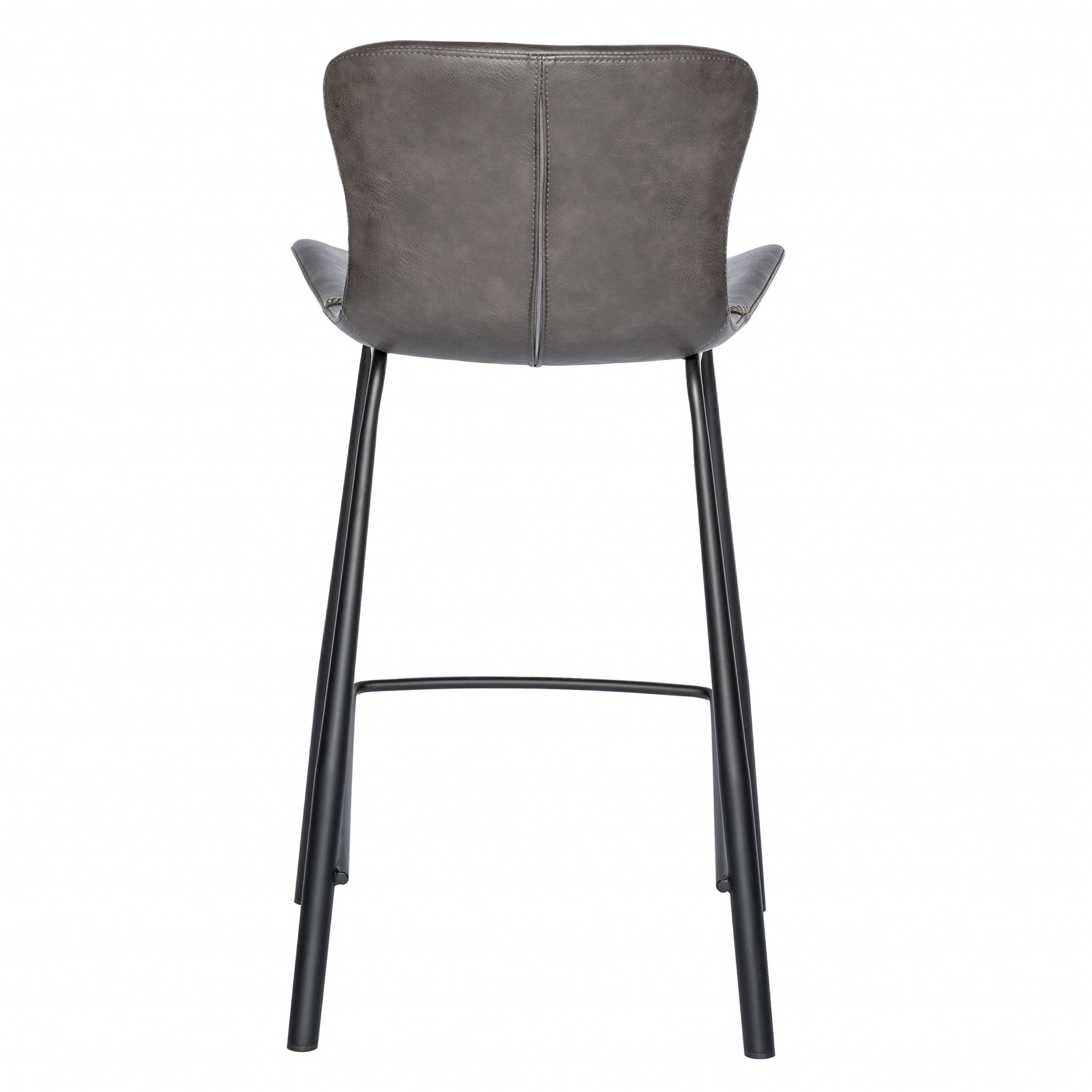 Set of Two 26" Gray And Black Steel Low Back Counter Height Bar Chairs-Bar Chairs-DECOROLALA