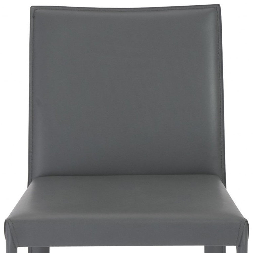 Set of Two 26" Gray Steel Low Back Counter Height Bar Chairs-Bar Chairs-DECOROLALA