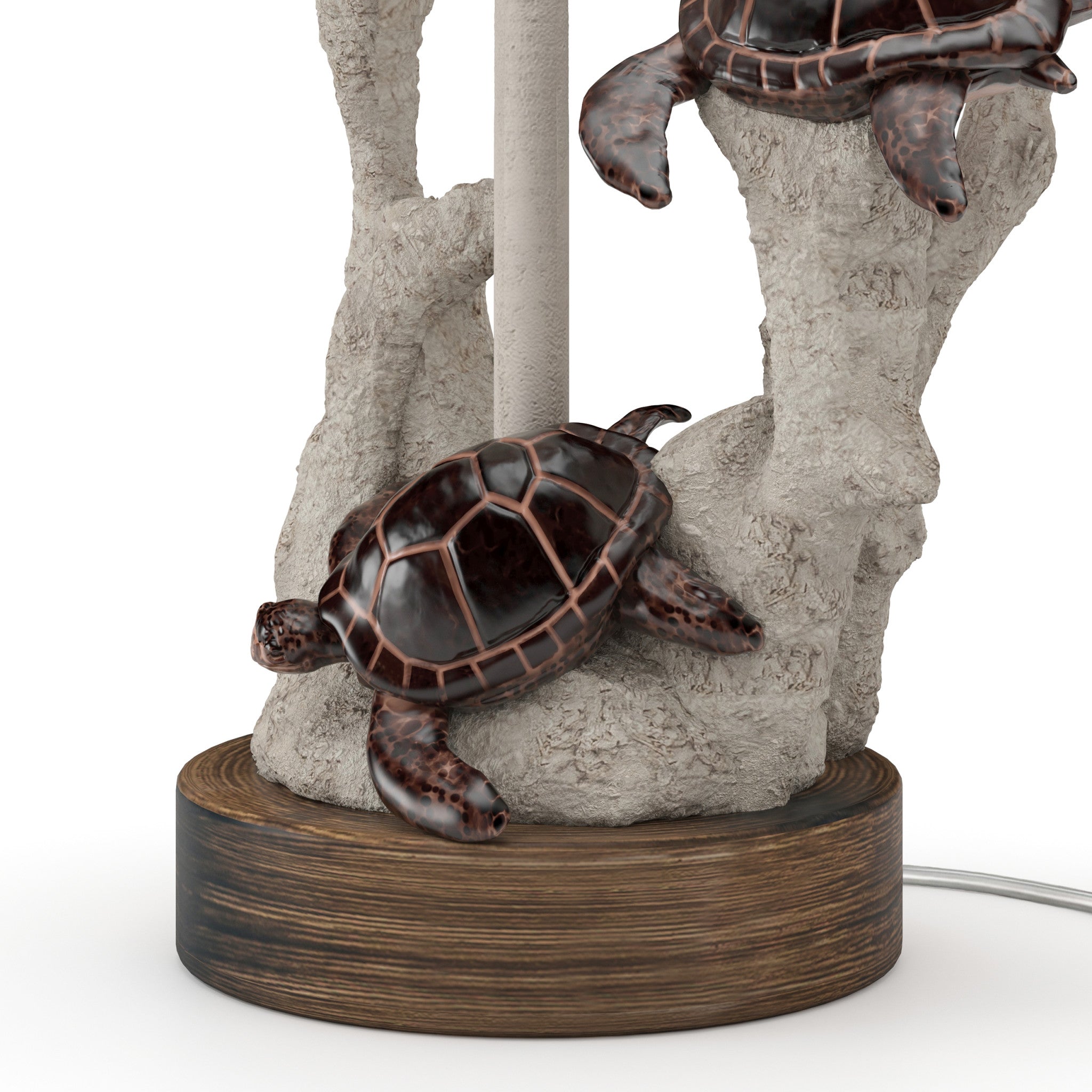 Set of Two 27" Brown Table Lamp With White Drum Shade-Table Lamps-DECOROLALA