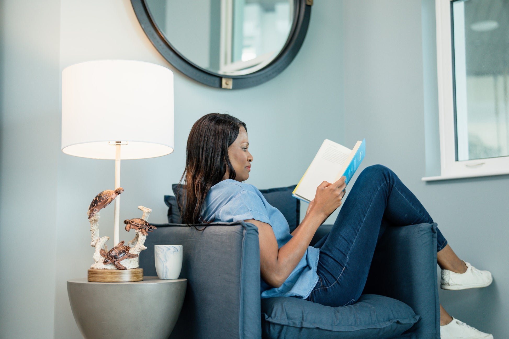 Set of Two 27" Brown Table Lamp With White Drum Shade-Table Lamps-DECOROLALA