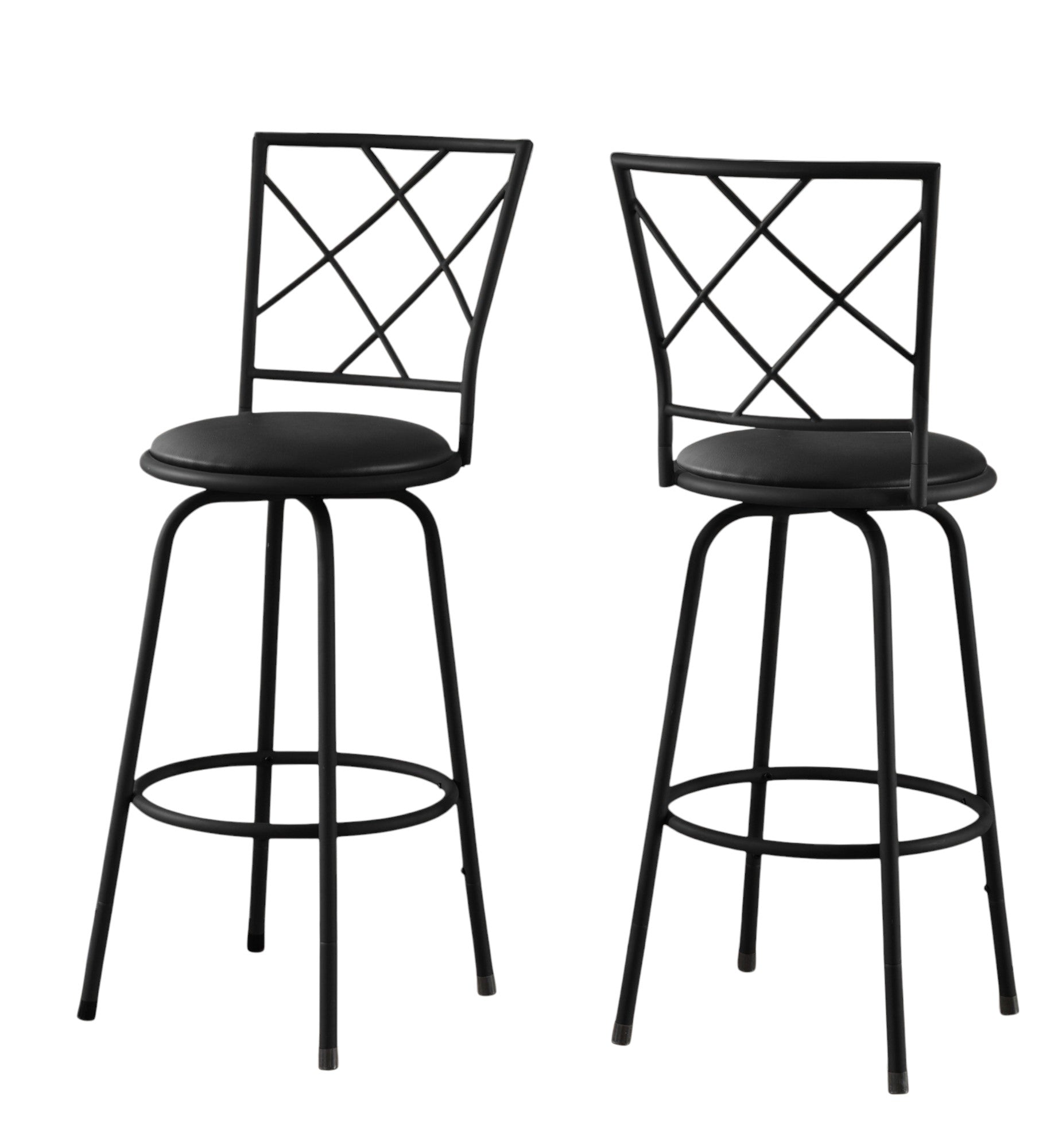 Set of Two 28" Black Metal Bar Chairs-Bar Chairs-DECOROLALA