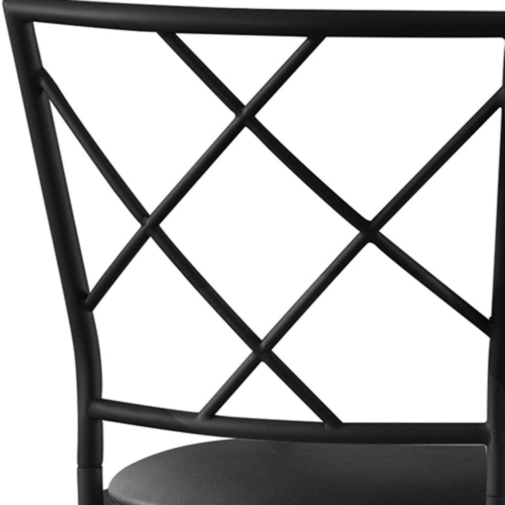 Set of Two 28" Black Metal Bar Chairs-Bar Chairs-DECOROLALA