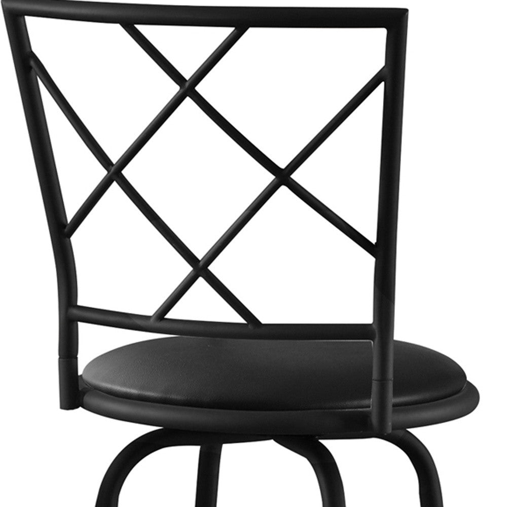 Set of Two 28" Black Metal Bar Chairs-Bar Chairs-DECOROLALA