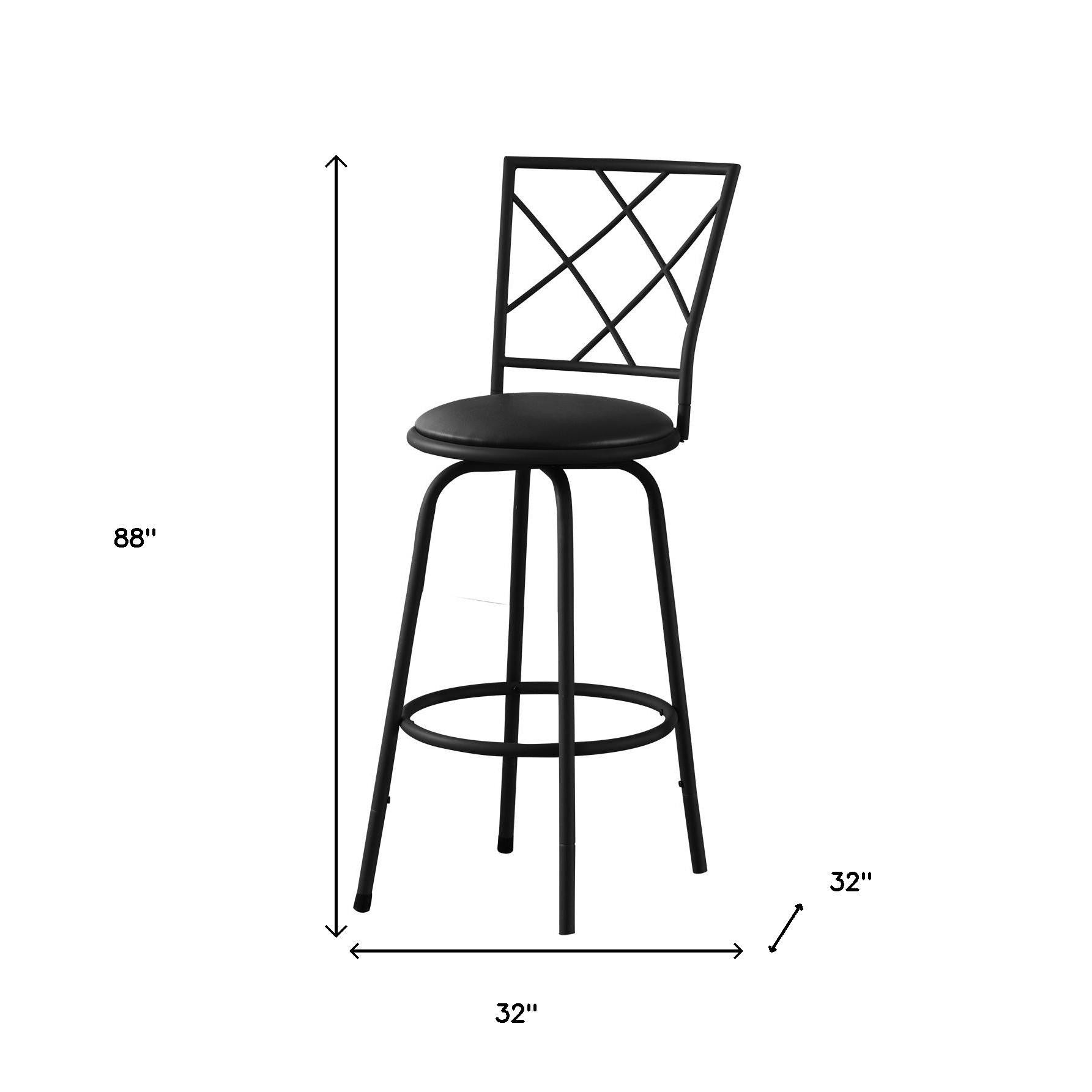 Set of Two 28" Black Metal Bar Chairs-Bar Chairs-DECOROLALA