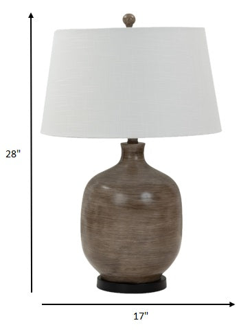 Set of Two 28" Black Table Lamp With White Empire Shade-Table Lamps-DECOROLALA
