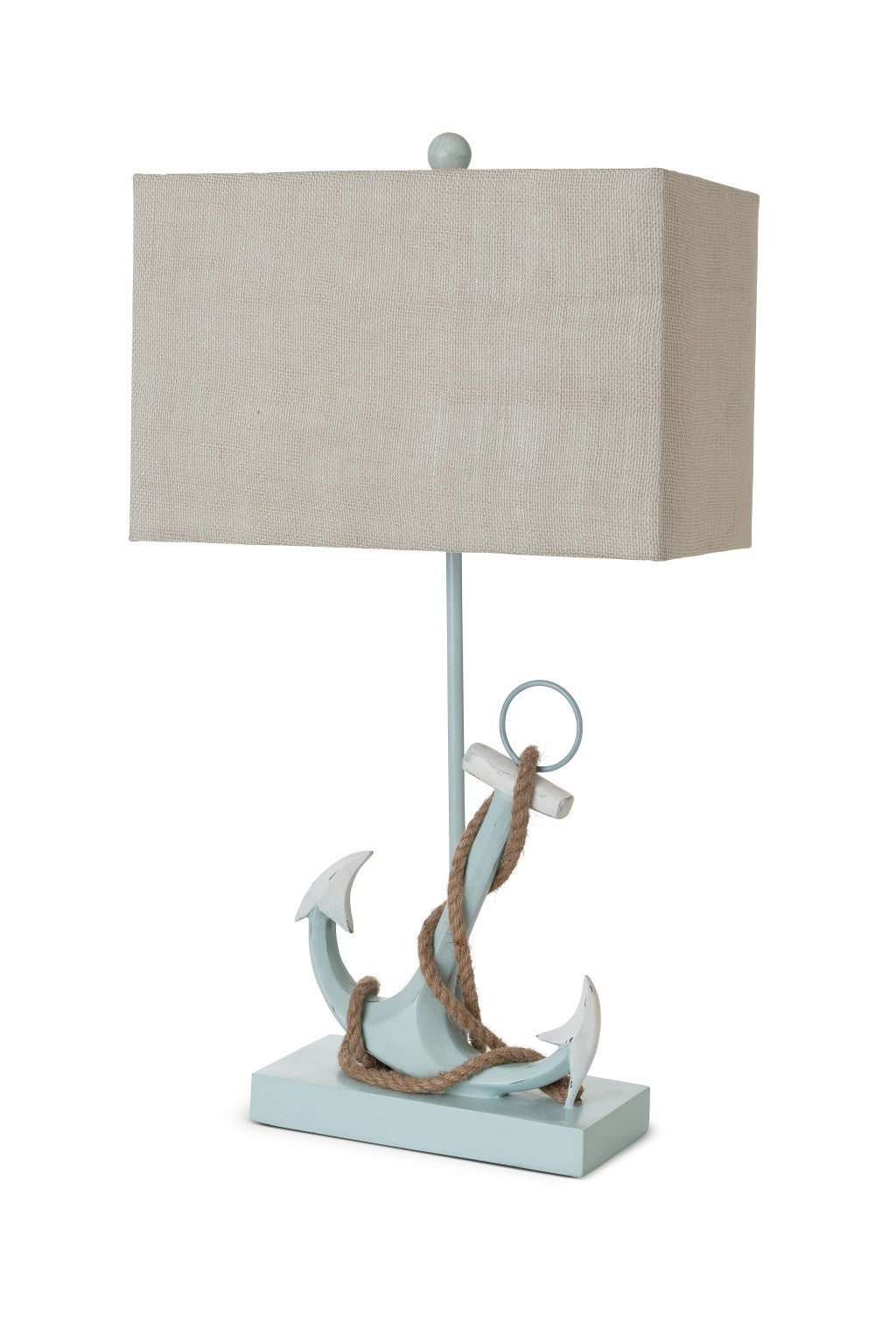Set of Two 28" Blue Coastal Anchor Table Lamps With Beige Shade-Table Lamps-DECOROLALA