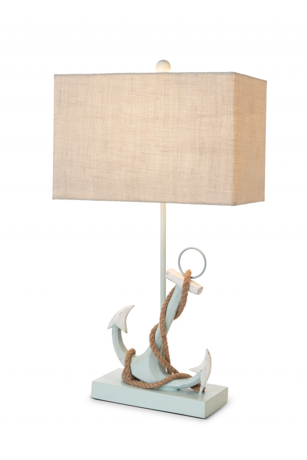 Set of Two 28" Blue Coastal Anchor Table Lamps With Beige Shade-Table Lamps-DECOROLALA