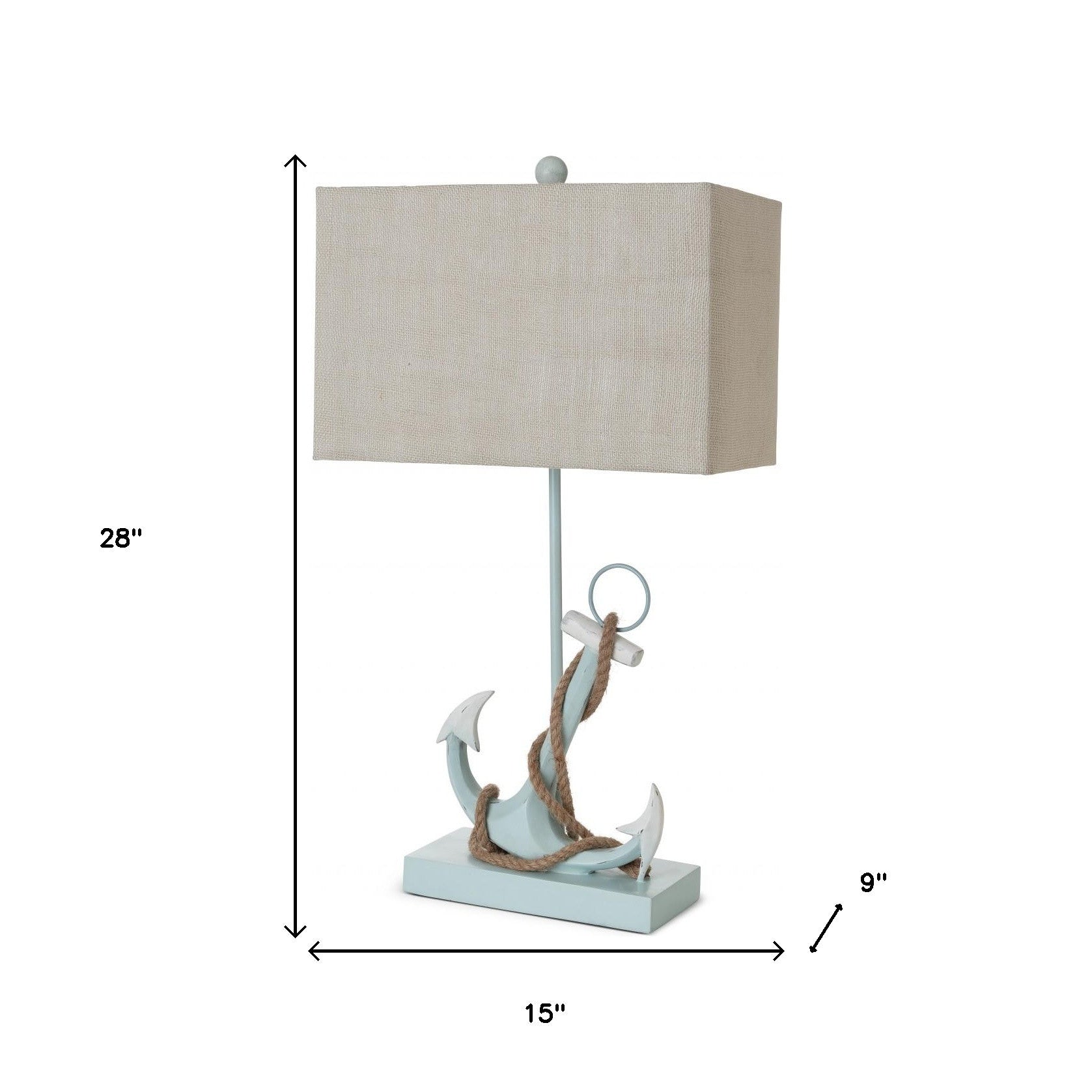 Set of Two 28" Blue Coastal Anchor Table Lamps With Beige Shade-Table Lamps-DECOROLALA
