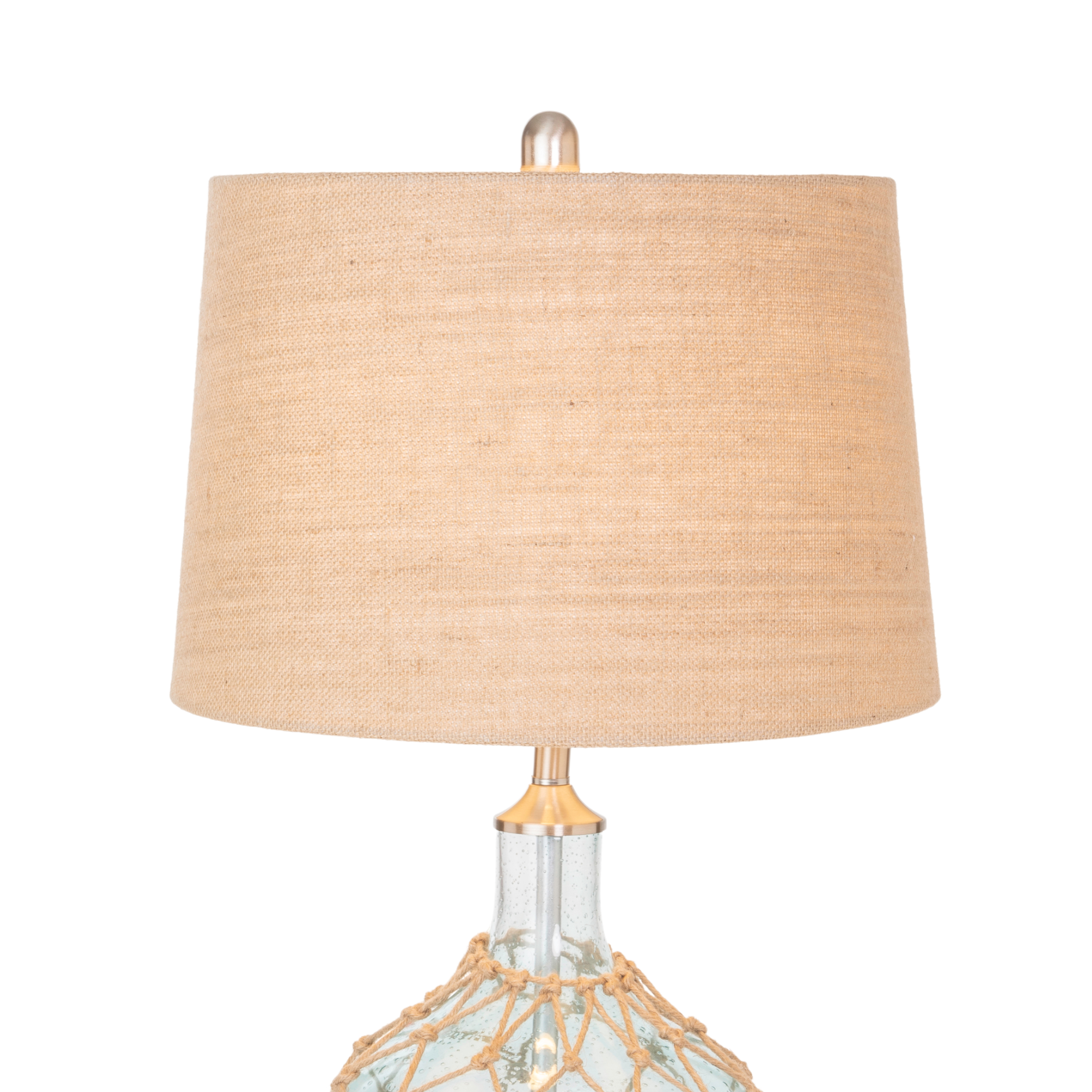 Set of Two 28" Light Blue And Silver Glass And Metal Coastal Table Lamps-Table Lamps-DECOROLALA