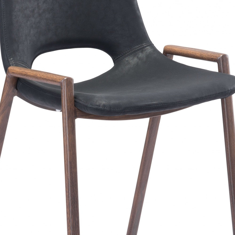 Set of Two 29 " Black And Brown Steel Low Back Bar Height Bar Chairs-Bar Chairs-DECOROLALA