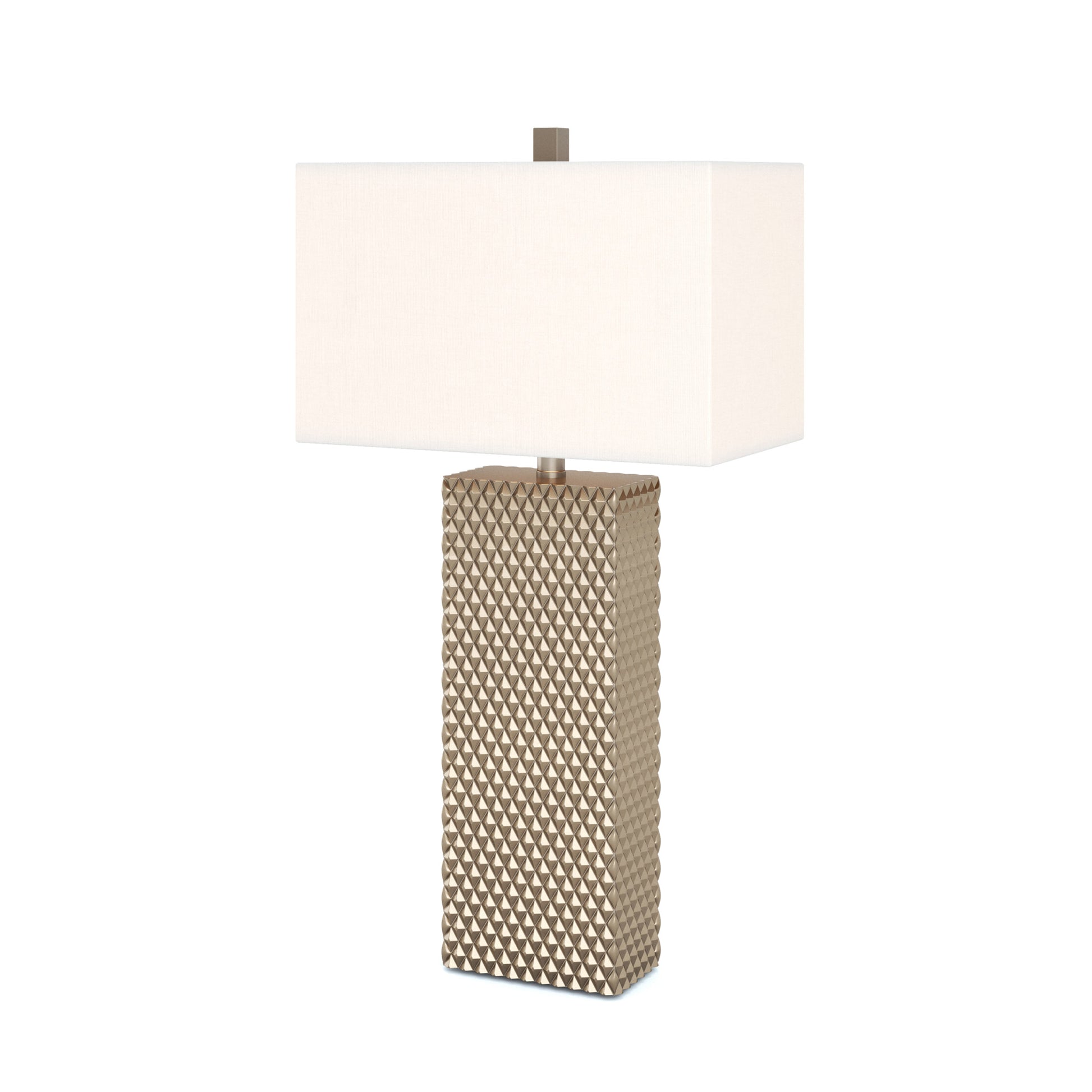 Set of Two 29" Gold Waffle Table Lamps With White Shade-Table Lamps-DECOROLALA