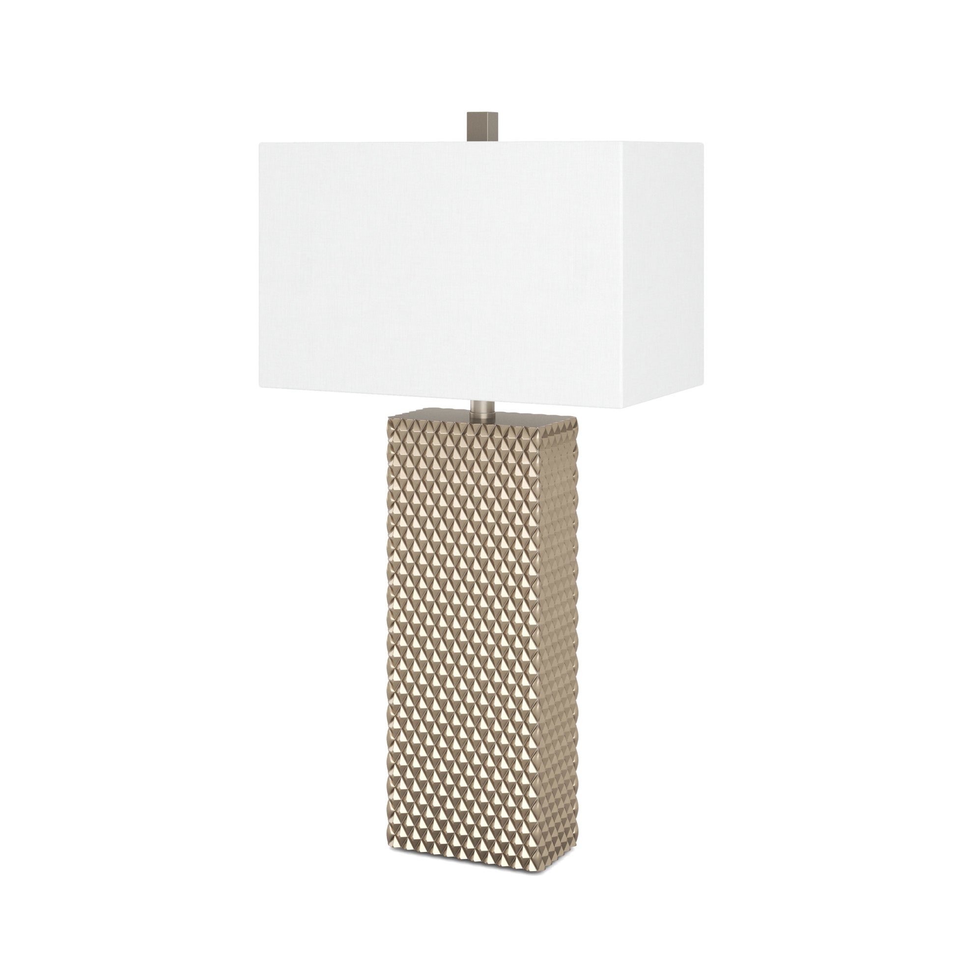 Set of Two 29" Gold Waffle Table Lamps With White Shade-Table Lamps-DECOROLALA