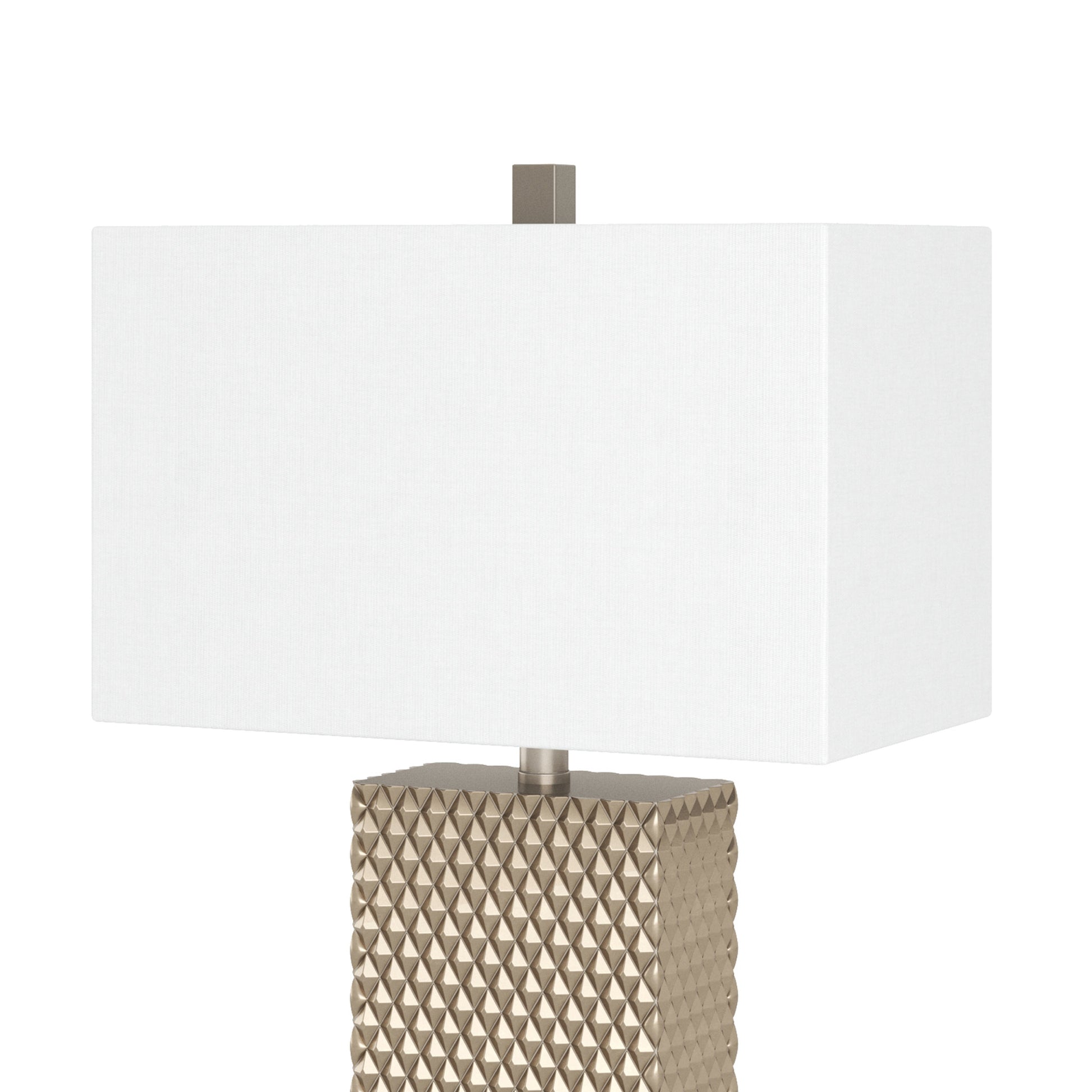 Set of Two 29" Gold Waffle Table Lamps With White Shade-Table Lamps-DECOROLALA