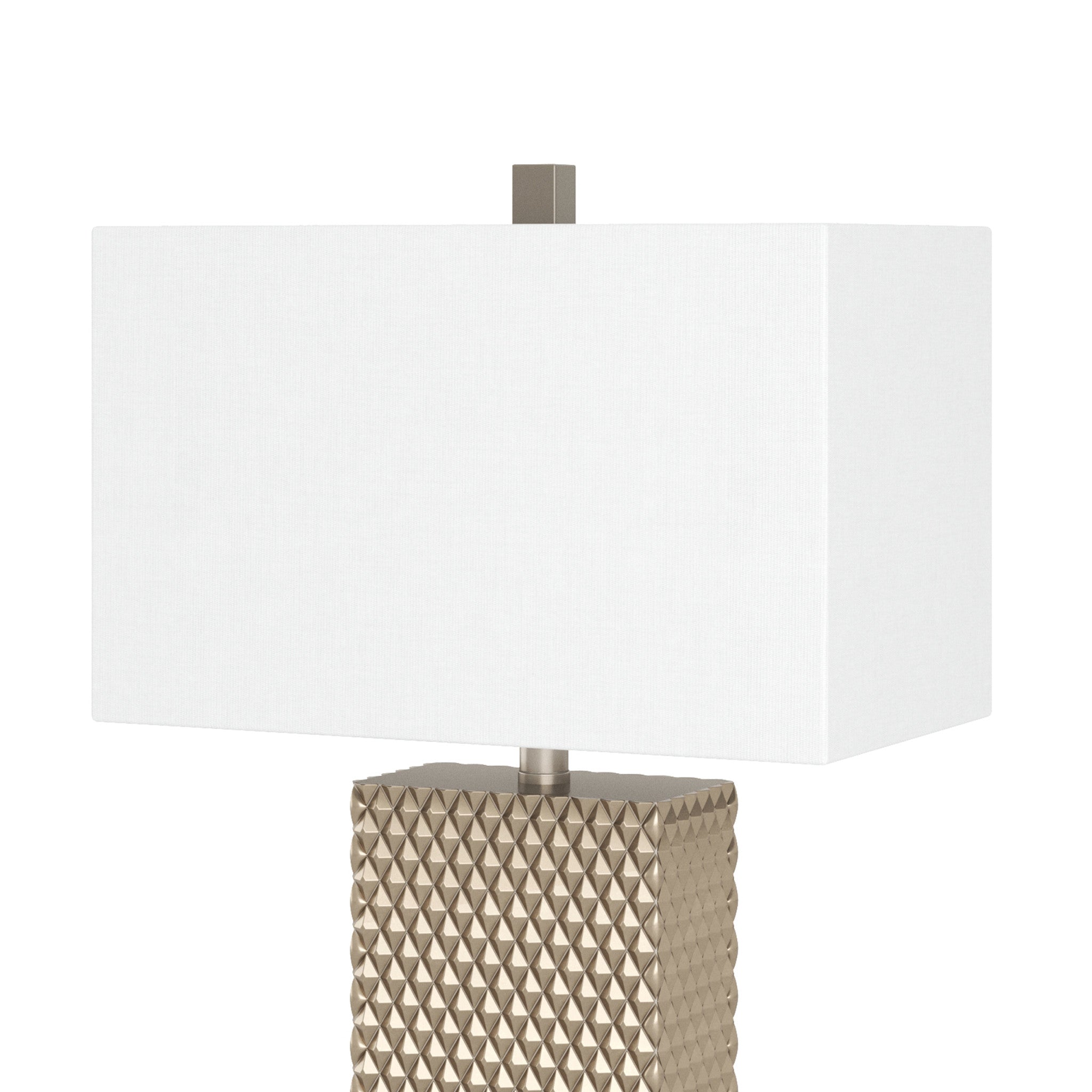 Set of Two 29" Gold Waffle Table Lamps With White Shade-Table Lamps-DECOROLALA
