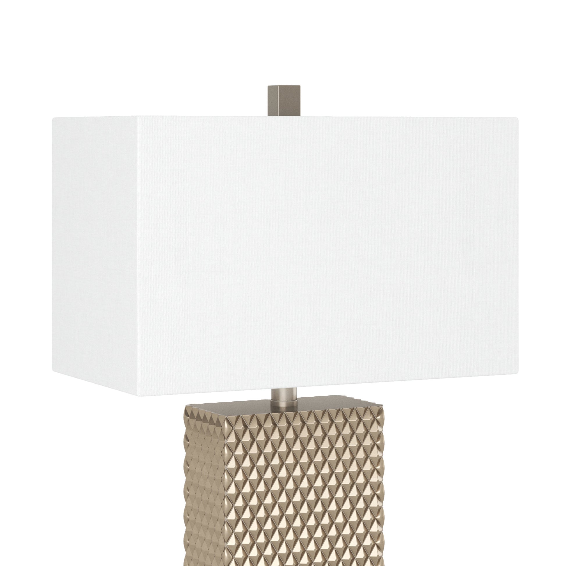 Set of Two 29" Gold Waffle Table Lamps With White Shade-Table Lamps-DECOROLALA