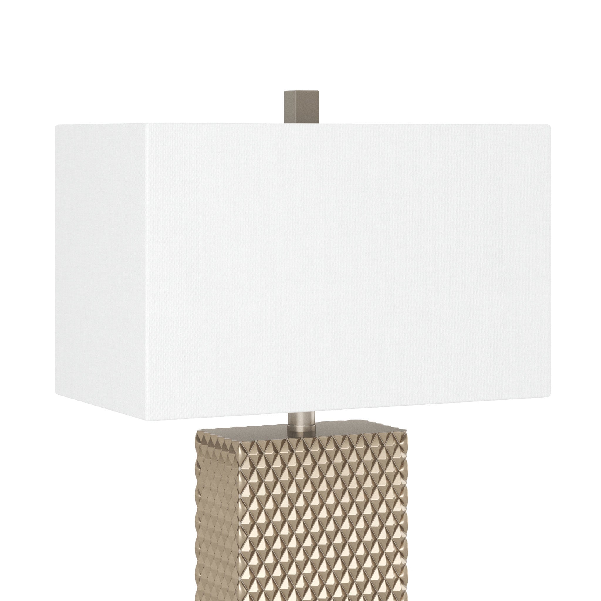 Set of Two 29" Gold Waffle Table Lamps With White Shade-Table Lamps-DECOROLALA