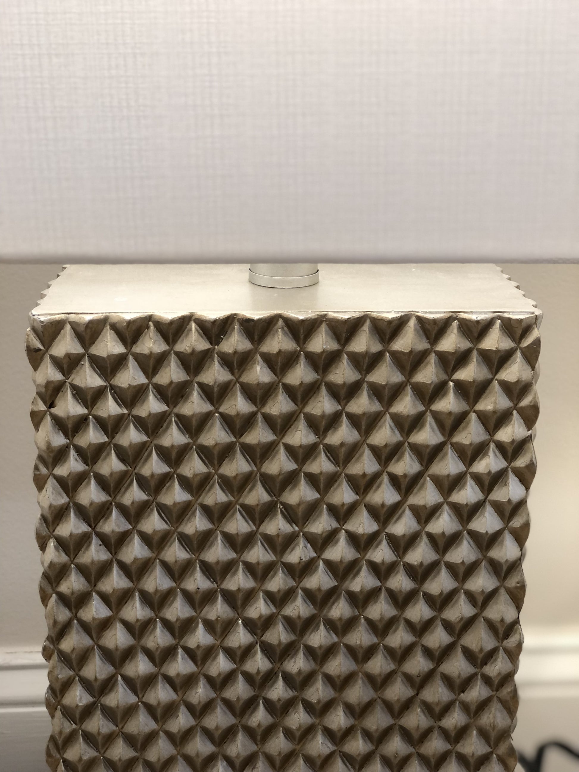 Set of Two 29" Gold Waffle Table Lamps With White Shade-Table Lamps-DECOROLALA