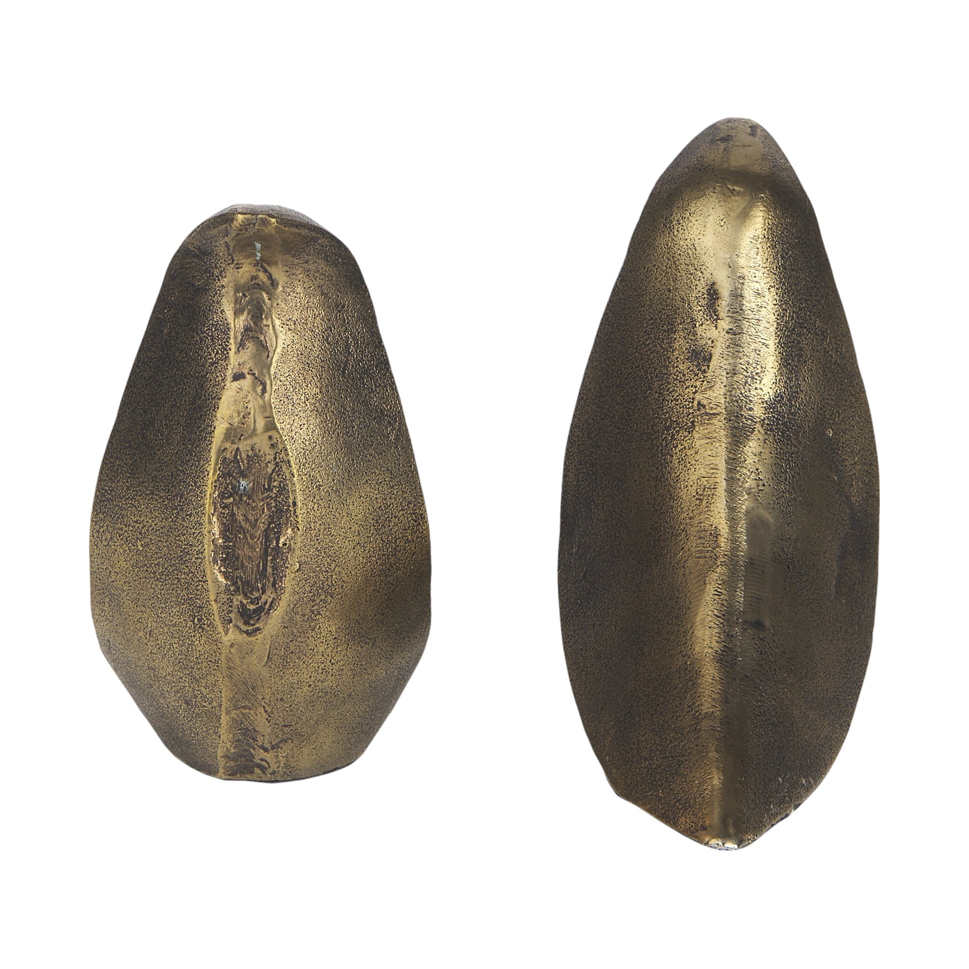 Set of Two 3" Gold Metal Bird Decorative Bookends-Sculptures-DECOROLALA