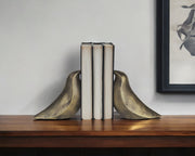 Set of Two 3" Gold Metal Bird Decorative Bookends-Sculptures-DECOROLALA