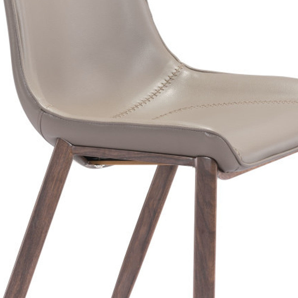 Set of Two 30" Gray And Brown Steel Low Back Bar Height Bar Chairs-Bar Chairs-DECOROLALA