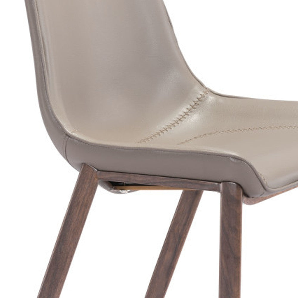 Set of Two 30" Gray And Brown Steel Low Back Bar Height Bar Chairs-Bar Chairs-DECOROLALA